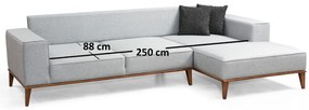 Rohová rozkladacia pohovka Montana, 288 x 160 cm, pravá, svetlosivá