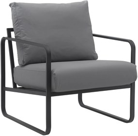 Design-Shop Kreslo Manea - koženka / kov - Sivá