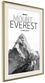 Artgeist Plagát - Mount Everest [Poster] Veľkosť: 30x45, Verzia: Zlatý rám s passe-partout