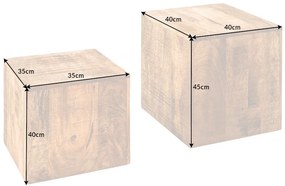 Sada odkladacích stolíkov Padilla 40 cm mango