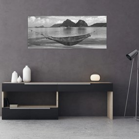 Obraz - Hojdacia sieť na pláži (120x50 cm)