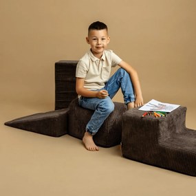 Tyrkysovomodré menčestrové penové ihrisko 250x45x30 cm Montessori – Meowbaby