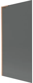 Mexen Next L, 1-krídlová vaňová zástena 90 x 150 cm, 6mm šedé sklo, medený profil, 895-090-000-03-40-65