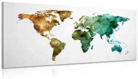 Obraz farebná polygonálna mapa sveta - 100x50