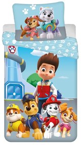 Modré bavlnené detské obliečky na jednolôžko 140x200 cm Paw Patrol – Jerry Fabrics