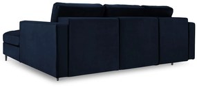 Rozkladacia zamatová pohovka s úložným priestorom Romeo pravý roh 240 × 175 × 96 cm