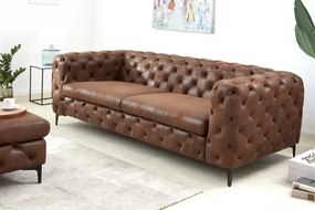 (2813) MODERNO TEMPO Chesterfield pohovka antik hnedá, 240 cm