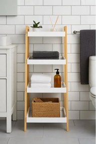 Noela Skosený bambusový regál s policami GRADA biela