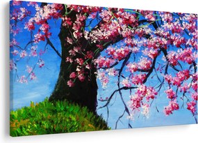 Obraz maľované rozkvitnuté čerešne (90x60 cm)