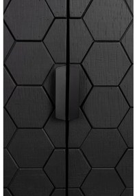 Čierna nízka komoda z borovicového dreva 140x58 cm Linc - White Label