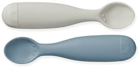 Modré/sivé detské lyžičky v súprave 2 ks zo silikónu Midnight Mix – Cam Cam Copenhagen