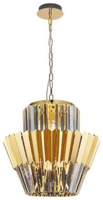 Luster na reťazi DONNA 9xE14/40W/230V pr. 45 cm zlatá