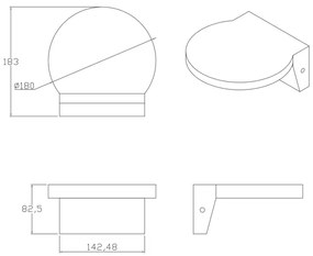 LED Vonkajšie nástenné svietidlo TESA LED/10W/230V IP54 čierna