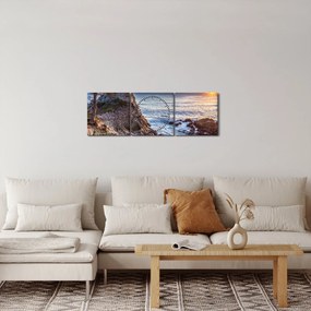 Obraz - Pacifické pobrežie (s hodinami) (90x30 cm)