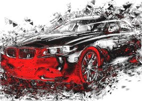 Obraz - Maľované auto v akcii (70x50 cm)
