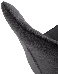 Autronic - Židle jídelní, černá látka, černý kov, otočný mechanismus 90°/90° (L/P) - funkce reset - HC-T1130 BK2