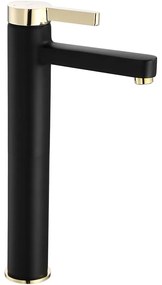 Vysoká umývadlová batéria Rea Polo čierna-zlatá