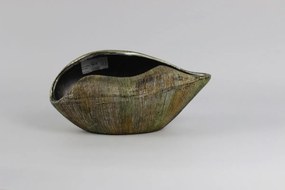 Žíhaná keramická váza v tvare mušle 29cm