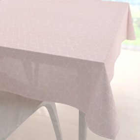 Biante Bavlnený štvorcový obrus Sandra SA-485 Pastelovo ružový geometrický vzor 3D kocky 100x100 cm