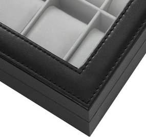 Box na hodinky Watch1, 25,5x7,8x20,2 cm, čierna/sivá