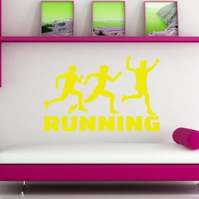 Veselá Stena Samolepka Running Farba: žlutá, Veľkosť: 60 x 48 cm