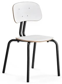 Školská stolička YNGVE, so 4 nohami, antracit, biela, V 460 mm