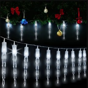 Vianočné svietiace cencúle 6,2m, teplá biela