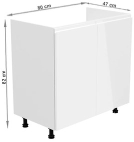 Drezová kuchynská skrinka D80Z Aurellia (biela + biely lesk). Vlastná spoľahlivá doprava až k Vám domov. 1015761