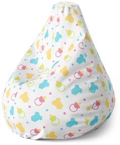 Sablio Sedací vak Pear Cumlíky a body - 70 x 95 x 15 cm