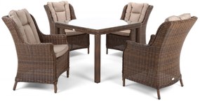Záhradná jedálenská súprava KINGSTON 90 tmavohnedá
