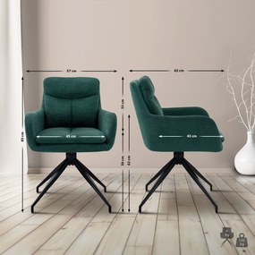 Jedálenská stolička Somers - látka - zelená