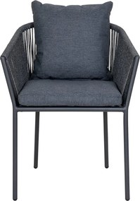 Tmavosivá kovová/polstrovaná záhradná stolička Salerno – House Nordic