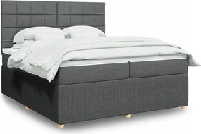 vidaXL Boxspring posteľ s matracom tmavosivá 200x200 cm látka