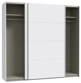 Šatníková skriňa so zrkadlom KARO 220x210 cm biela