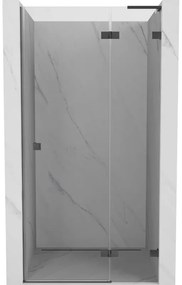 Mexen, Mexen Lunar L pravé otočné sprchové dvere 85 cm, priehľadné, pištoľovo šedé kartáčované - 834L-085-000-66-00-P