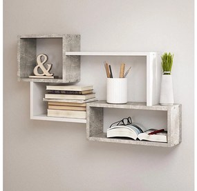 Nástenná polica TRIO 54x87 cm šedá/biela