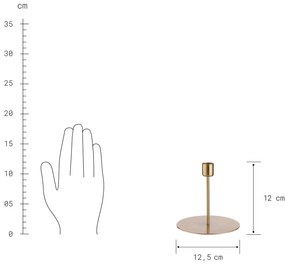 Butlers HIGHLIGHT HIGHLIGH Svietnik na dlhú sviečku 12 cm - zlatá