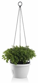Gardenico Samozavlažovací závesný kvetináč Marina biela, pr. 25 cm, pr. 25 cm