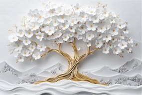 Obraz – 3D elegantný strom života plný kvetov (90x60 cm)