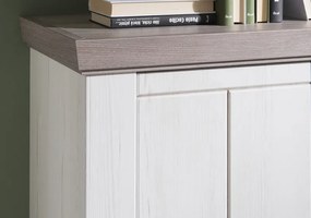 Obývacia stena Cruz, kombi, bielená pínia/šedý dub