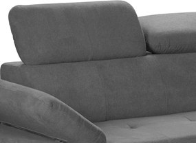 Rohová sedacia súprava Gisele, stredne šedá látka, pravý roh