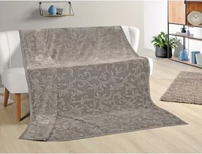 Deka Ornament 180x220 cm, šedo-hnedá%