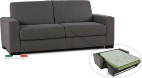 Pohovka JANIRA s rozkladom na každodenné spanie - matrac s Aloe vera, šedá (roma - 23 grigio)