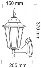 Vonkajšie nástenné svietidlo 1xE27/20W/230V IP43 čierna