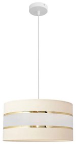 Luster na lanku HELEN 1xE27/15W/230V pr. 40 cm krémová/zlatá