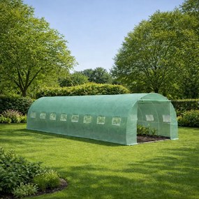 Záhradný fóliovník BestBerg BBGT‑24G / 24 m² / 8 × 3 × 2 m / zelená