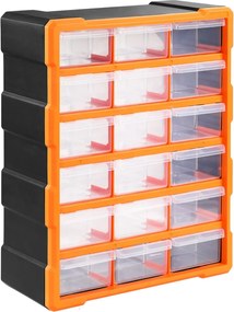 Organizér Damir s 18 priehradkami čierny/oranžový