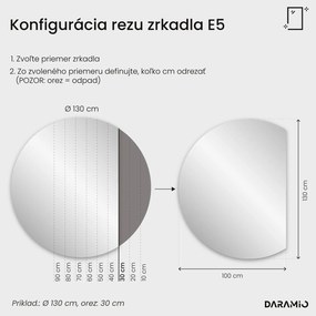 Polkruhové zrkadlo s LED osvetlením E5