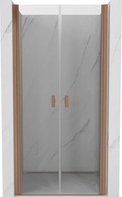 Mexen MIST, 2-krídlové sprchové dvere (d+d) 70x200 cm, 6mm číre sklo, medený matný profil, 8A7-070-000-65-00