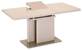 Tempo Kondela Jedálenský rozkladací stôl, capuccino extra vysoký lesk, 120-160x80 cm, VIRAT